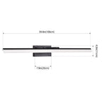 39 Inch Modern LED Bathroom Vanity Light -Sleek Black Metal Wall Light