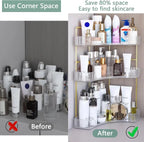 Corner Bathroom Counter Storage Rack 3-tier Bathroom Countertop Storag