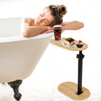 1Pc C-Shaped Bathtub Tray Table With Adjustable Height 360Degree Rotat