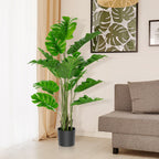 5 Feet Artificial Tree Faux Monstera Deliciosa Plant For Home Indoor A