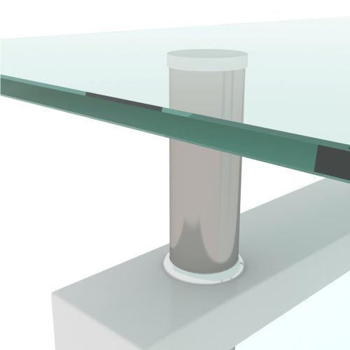 Modern White Glass Coffee Table | Rectangular Design