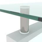 Modern White Glass Coffee Table | Rectangular Design