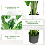 5 Feet Artificial Tree Faux Monstera Deliciosa Plant For Home Indoor A