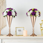 2 Pcs Golden Vase Flower Wedding Centerpieces