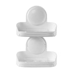 Suction Cup Soap Dish With Double Layer Holder With Drain Tray For Sho