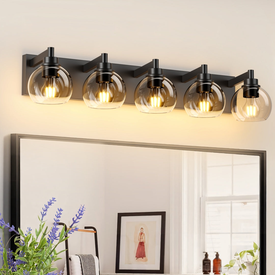 Bathroom Light Fixtures Over Mirror 5-Lights Bathroom Vanity Light Wit