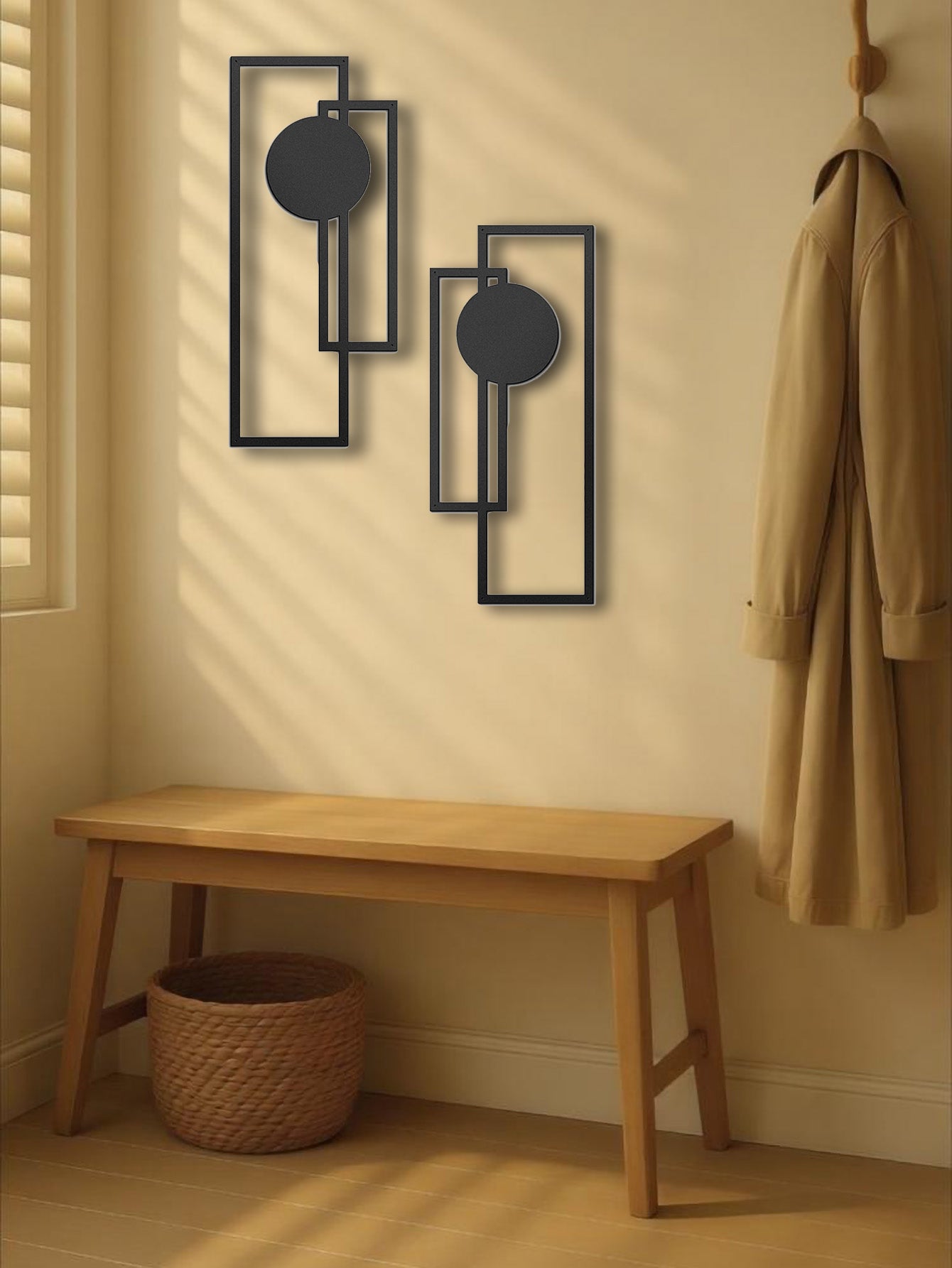 Abstract Geometric Metal Wall Decor, Set of 2