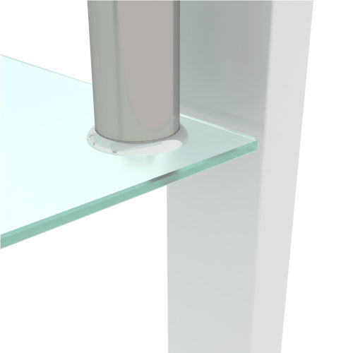 Modern White Glass Coffee Table | Rectangular Design