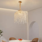 16 Inch 5-Light Crystal Pendant Light Chandelier- Elegant Waterfall De