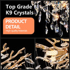 Modern Tree Branch Crystal Chandelier Luxury Gold Crystal Pendant Ligh