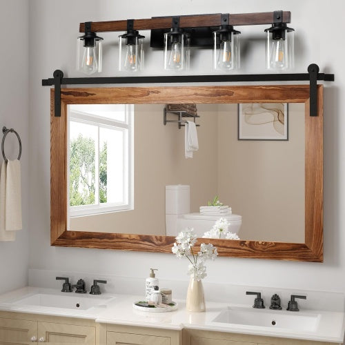 Rustic Bathroom Wall Lamp | 5 Light Fixture