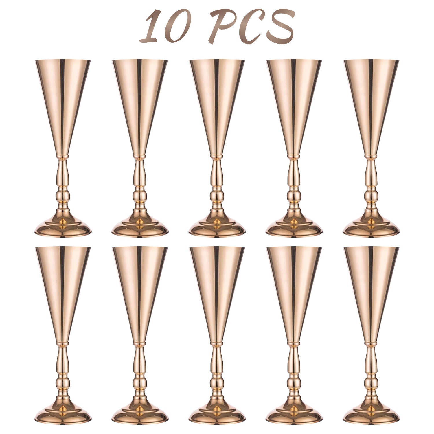 2 Pcs Golden Vase Flower Wedding Centerpieces