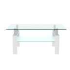 Modern White Glass Coffee Table | Rectangular Design