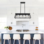 Modern Farmhouse Chandelier | Rectangular Ceiling Light