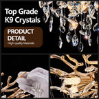 Modern Tree Branch Crystal Chandelier Luxury Gold Crystal Pendant Ligh
