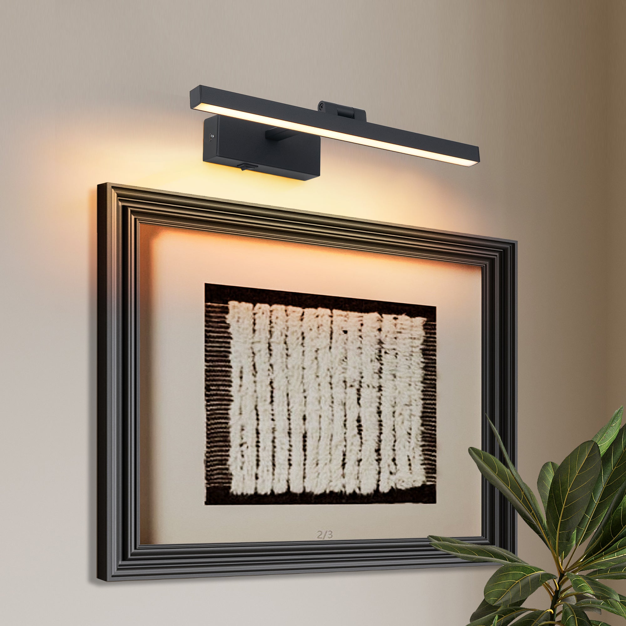 16inch Black Bathroom Light Fixtures Over Mirror Modern Dimmable LED V