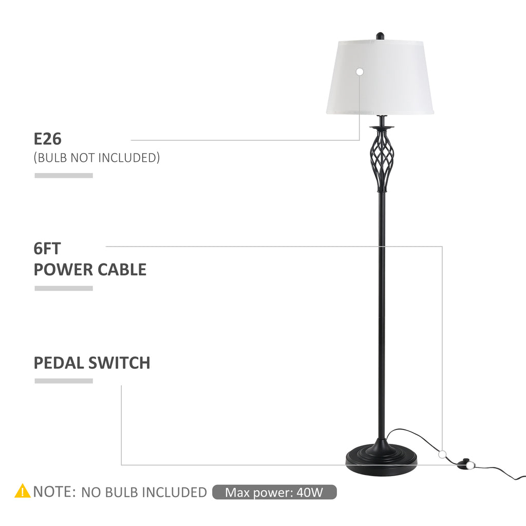 3 Piece Table Floor Lamp Set with Metal Pole