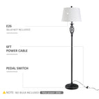 3 Piece Table Floor Lamp Set with Metal Pole