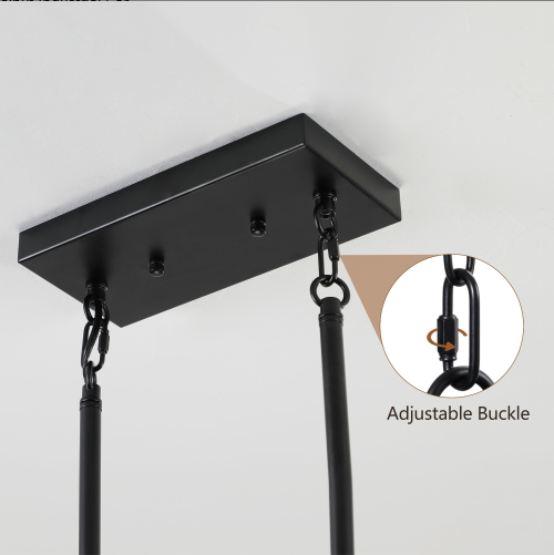 32 Inch Walnut Industrial Farmhouse Rectangle Pendant Light