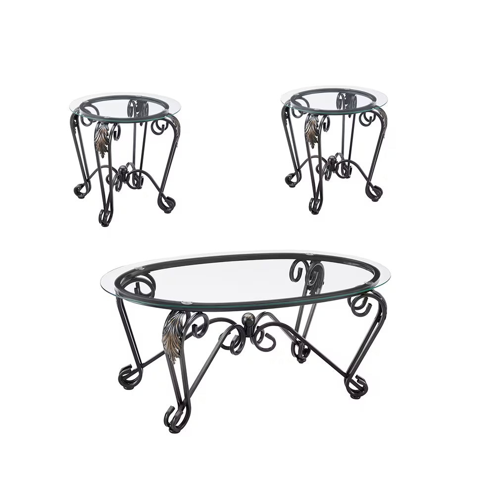 Tempered Glass Coffee Table Set | 2-Layer Design