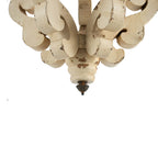 Farmhouse Chandelier, Distressed Wood and Metal Candle Style