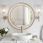 23.62 Inches Round Wall Mirror For Bathroom Vanity