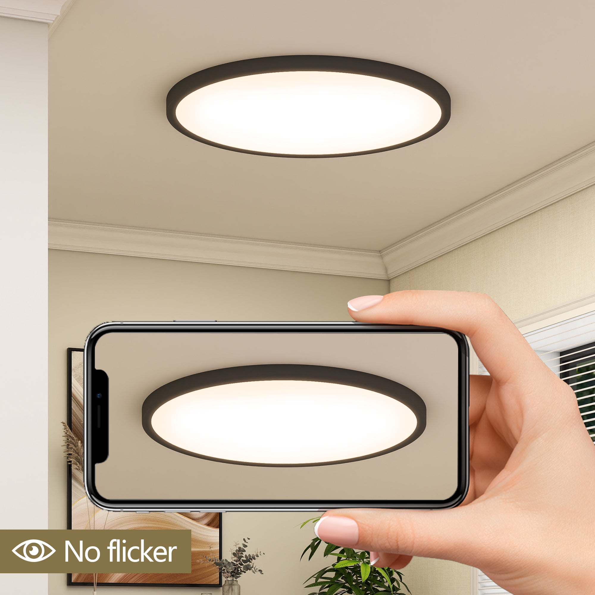 4 PACK Flush Mount LED Ceiling Light Fixture Black