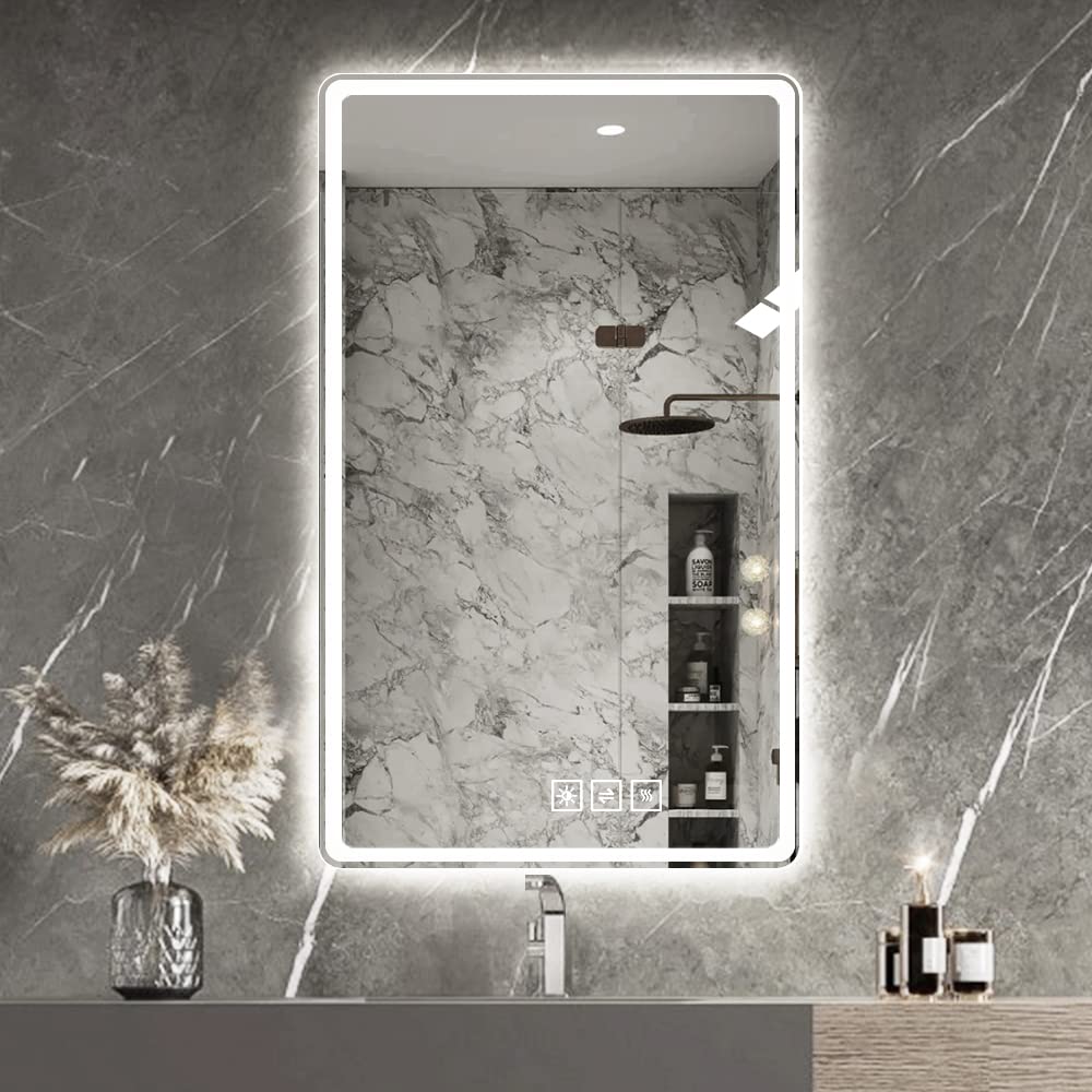 40x32 Inch LED Bathroom Mirror Vanity Mirrors With Front Lights Wall M