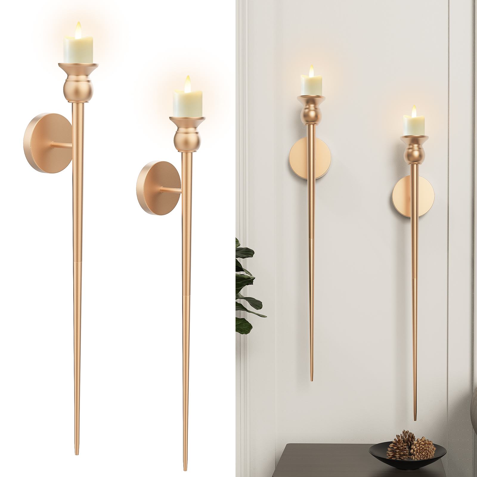 Holder Sconce With Battery Operated Candles Retro Chic Wall Sconces Ca