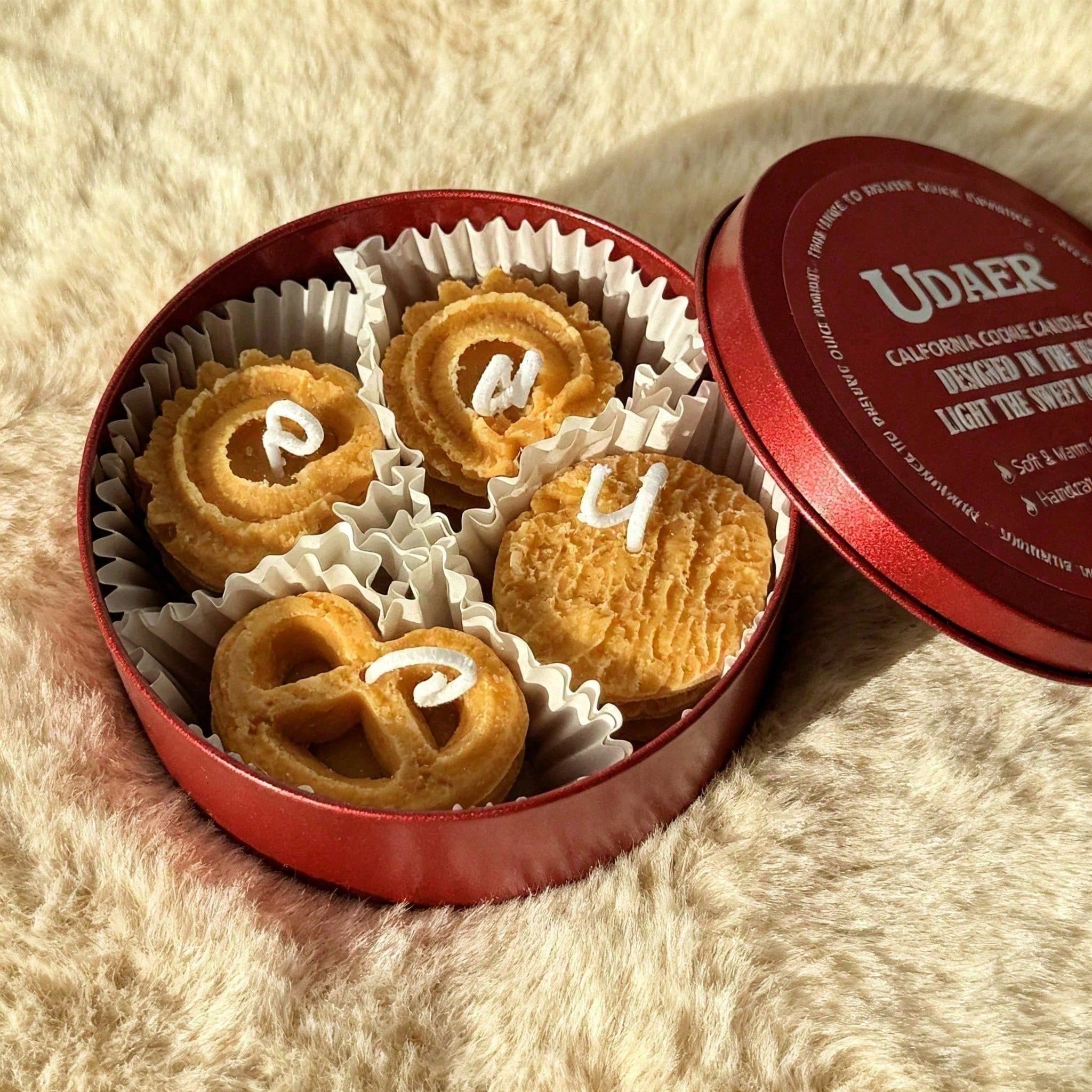 Cookie Shape Scented Candle Set 4PCS Coffee & Milk Aroma For Home Deco