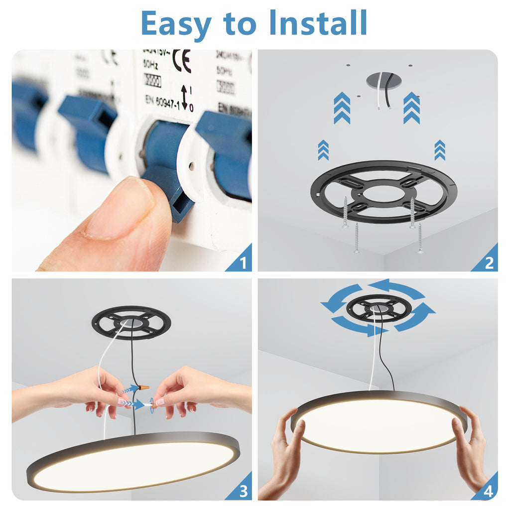 6PK 12 Inch Dimmable LED Flush Mount Ceiling Light