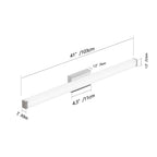 Bathroom Vanity Light Brushed Nickel Square LED 41 Inch 24W 6000K Cool