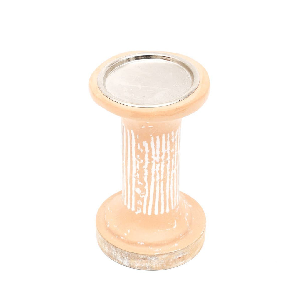 Brown EcoMix Pillar Tall Candle Holder -Sustainable Candle Stand For E