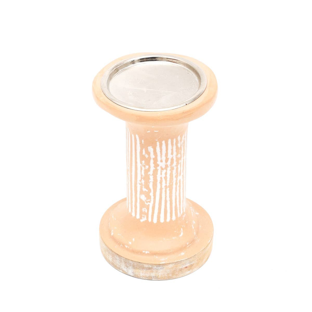 Brown EcoMix Pillar Tall Candle Holder -Sustainable Candle Stand For E
