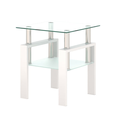 White Glass Coffee Table |  2-Layer Design