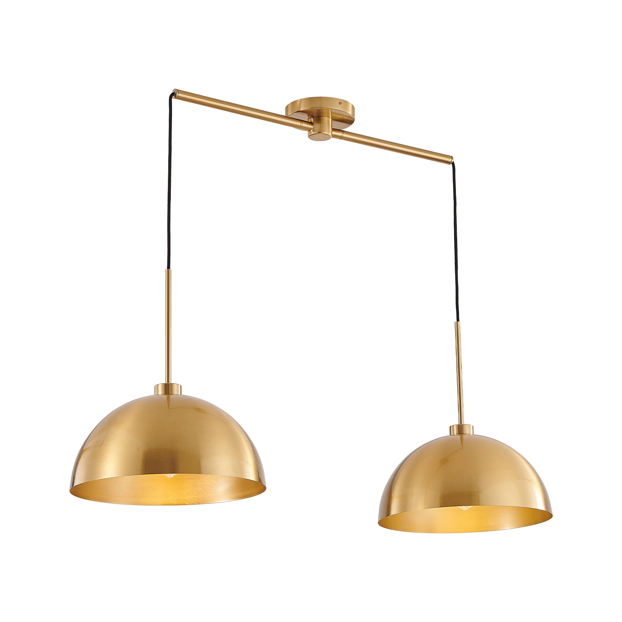 41inch Industrial Modern Copper Color Double Pendant Light Adjustable