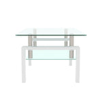 Modern White Glass Coffee Table | Rectangular Design