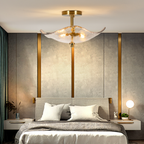 Glass Globe Semi Flush Mount Ceiling Light Fixture, 16.5 Inch