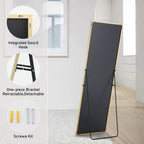 Full-Length Floor Mirror, 63 x 20 Inch, Free Standing or Wall Leaning
