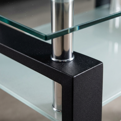 Modern Glass Coffee Table Set | Square Design