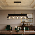 Modern Farmhouse Chandelier | Rectangular Ceiling Light