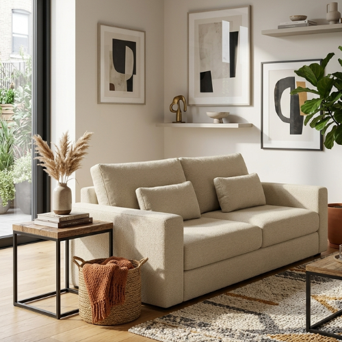 Modern 3-Seater Sofa Couch | Double Cushioning