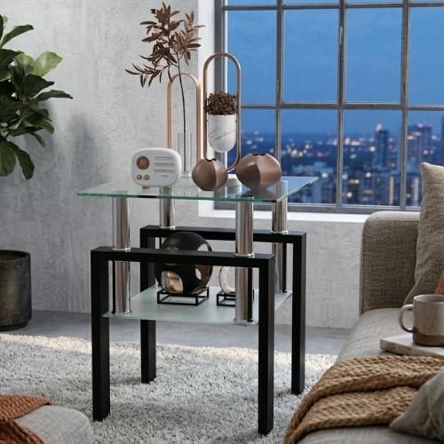 Modern Metal Coffee Table | 2-Layer Structure