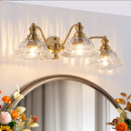 24 Inch 3-Light Vintage Bathroom Wall Sconce - Elegant Golden Metal An