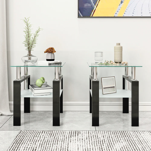 Modern Glass Coffee Table Set | Square Design