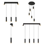 Angelina 6 - Light Matte Black Kitchen Island Pendant No Bulb