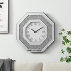 Octagonal Mirror Wall Clocks And Artificial Gemstone Wall Clocks