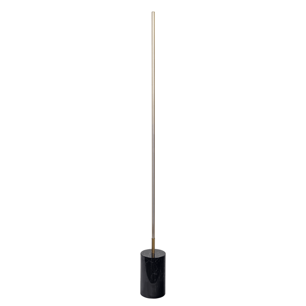 Prism Brassed Gold LED Floor Lamp With On Off Faux Marble Base