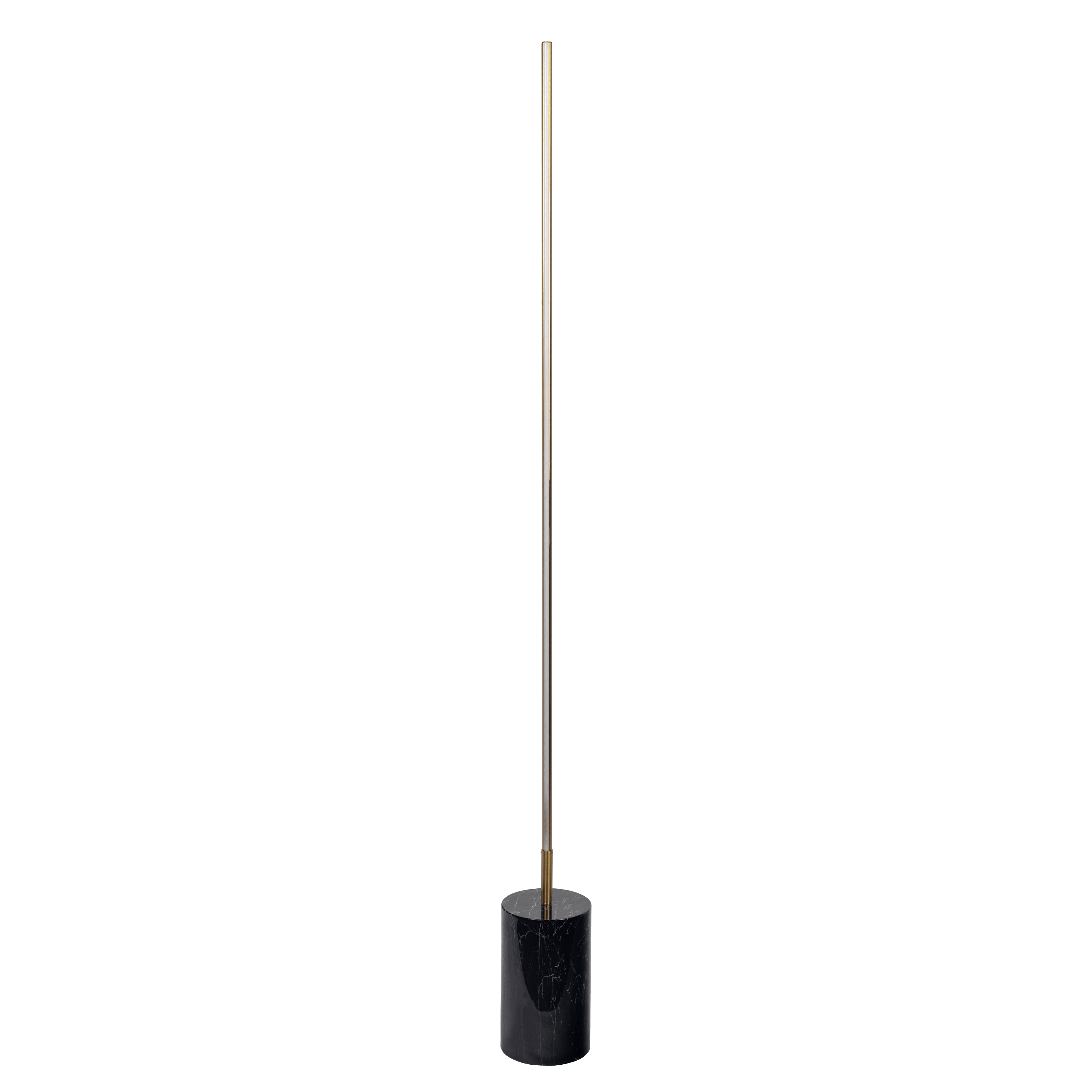 Prism Brassed Gold LED Floor Lamp With On Off Faux Marble Base