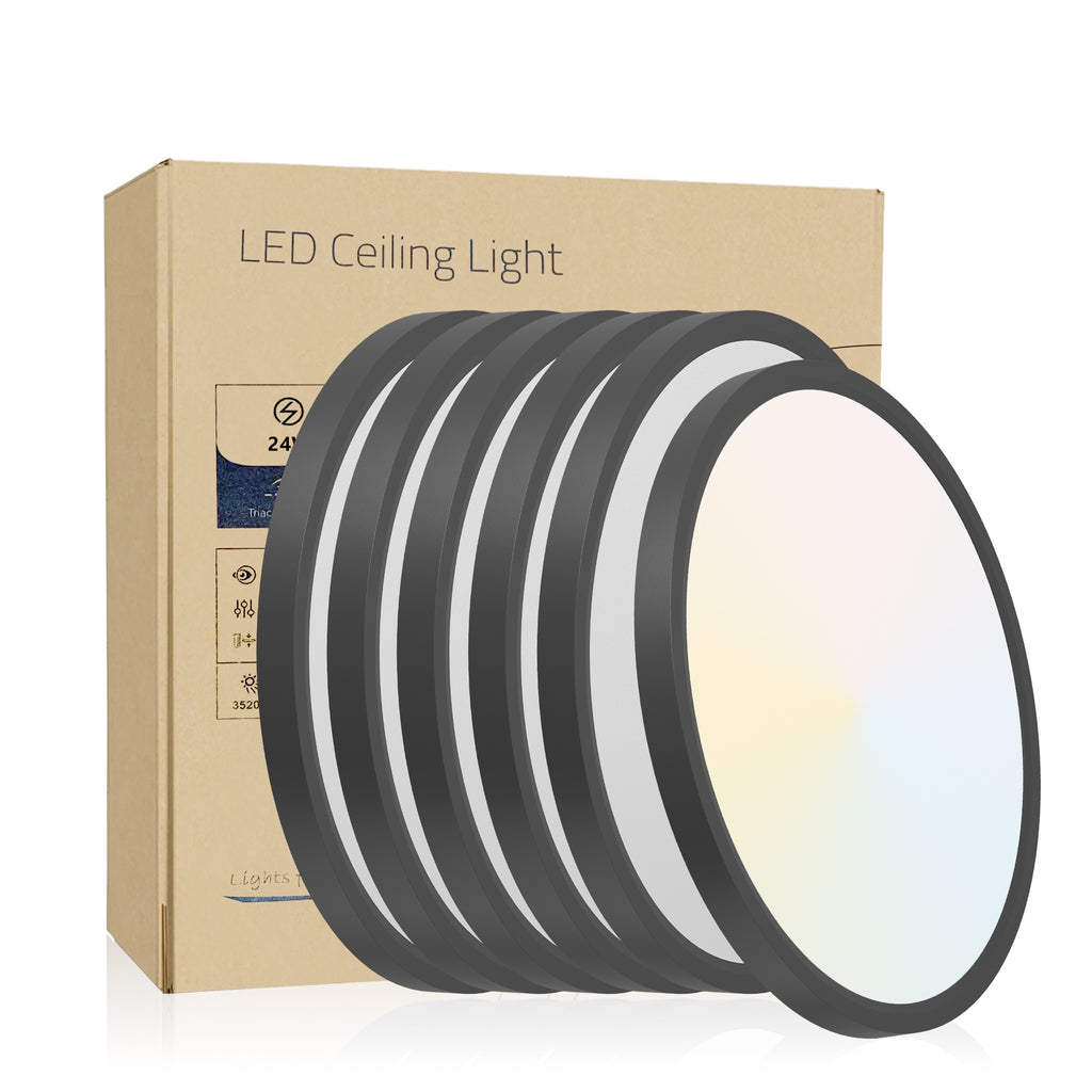 6PK 12 Inch Dimmable LED Flush Mount Ceiling Light
